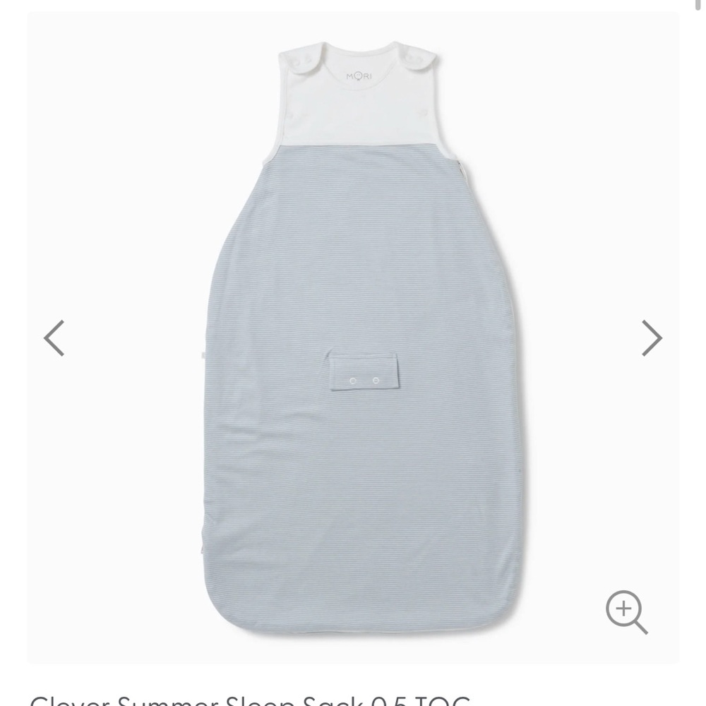 White and Light Blue Baby Sleep Sack